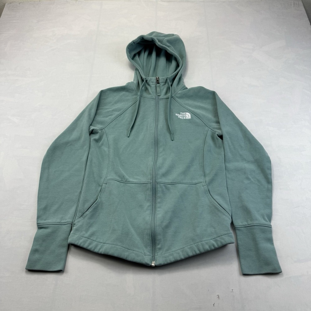 The North Face Women's Size S Sage Green Zip Up Hoodie Fleece Jacket